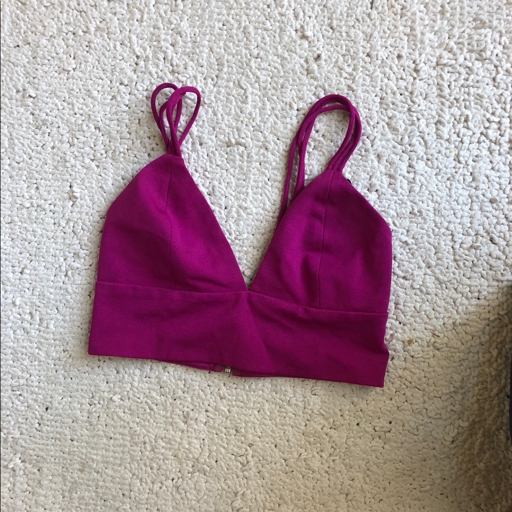 Magenta low cut crop top